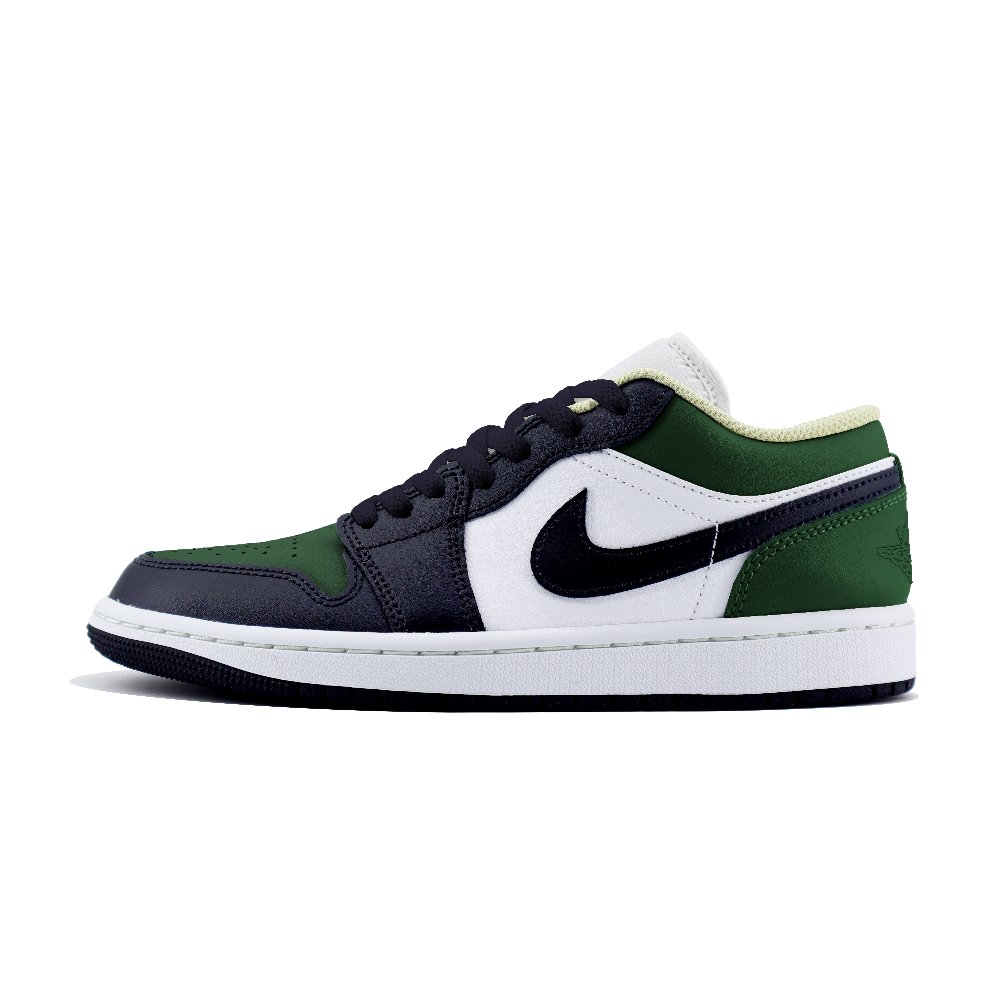 Jordan Air Jordan 1 Abrasion Resistant Low Top Vintage Basketball Shoes Unisex Black Green