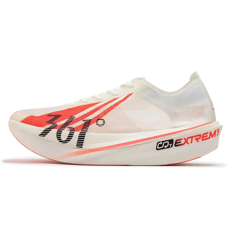 361° Miro NUDE Chestnut Bee Anti-Slip Wear-Resistant Low-Top Carbon Plate Running Shoes Unisex White Orange
