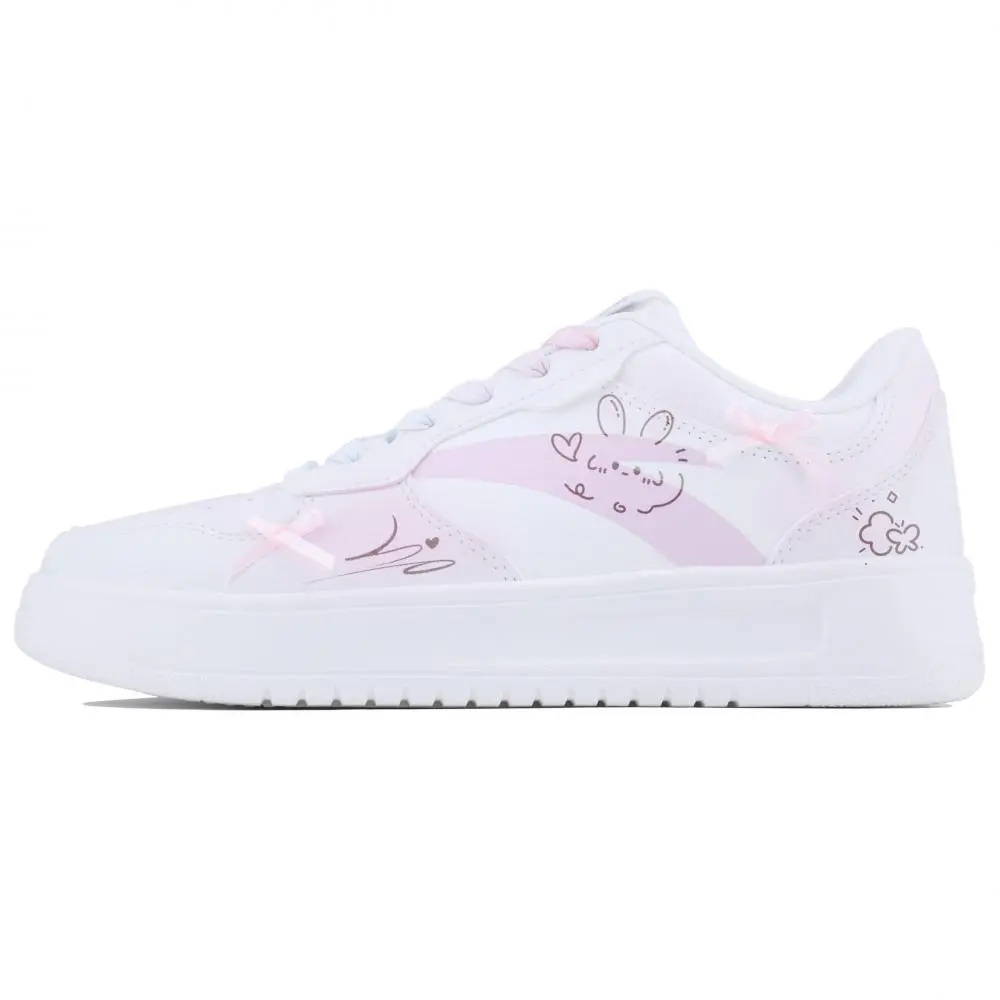 Anta Relaxed Slip Resistant, Abrasion Resistant, Lightweight Low top Skateboard Shoes Women's White Pink