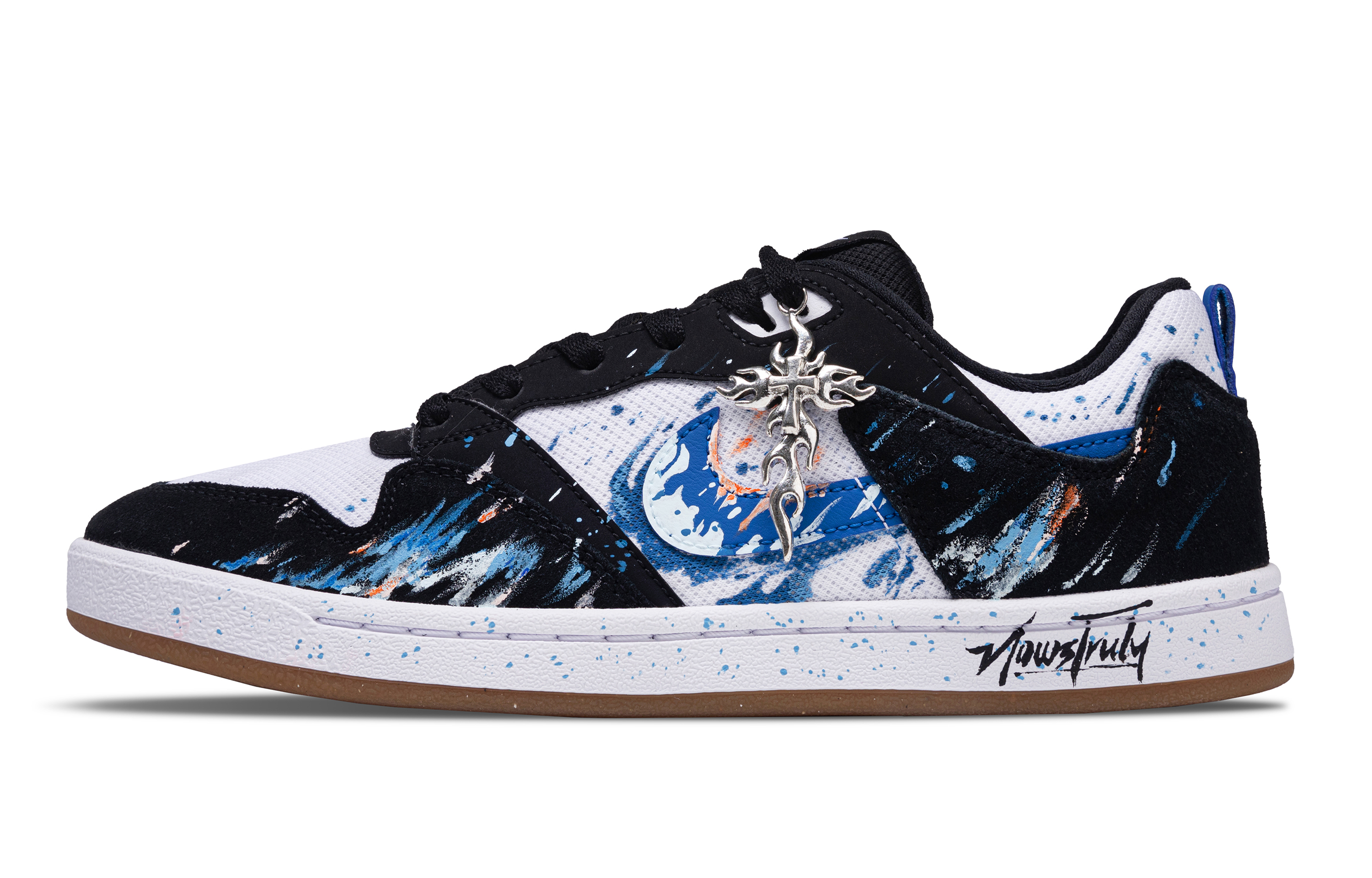 Nike SB Alleyoop Blue Flame Song Low top Skateboard Shoes Unisex Black Blue