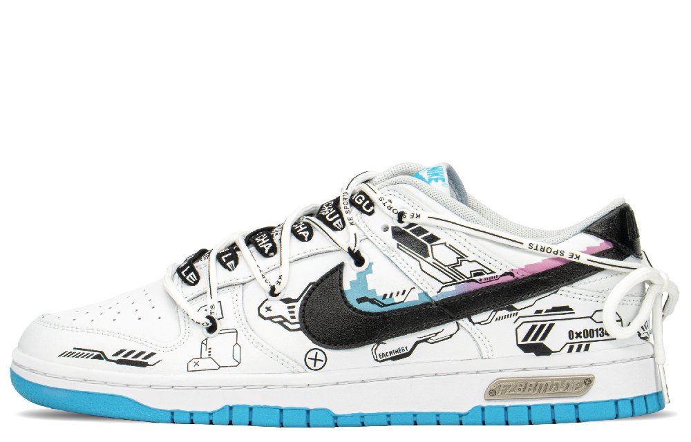 Nike Dunk FZBB Low Top Skateboard Shoes Men's Black White