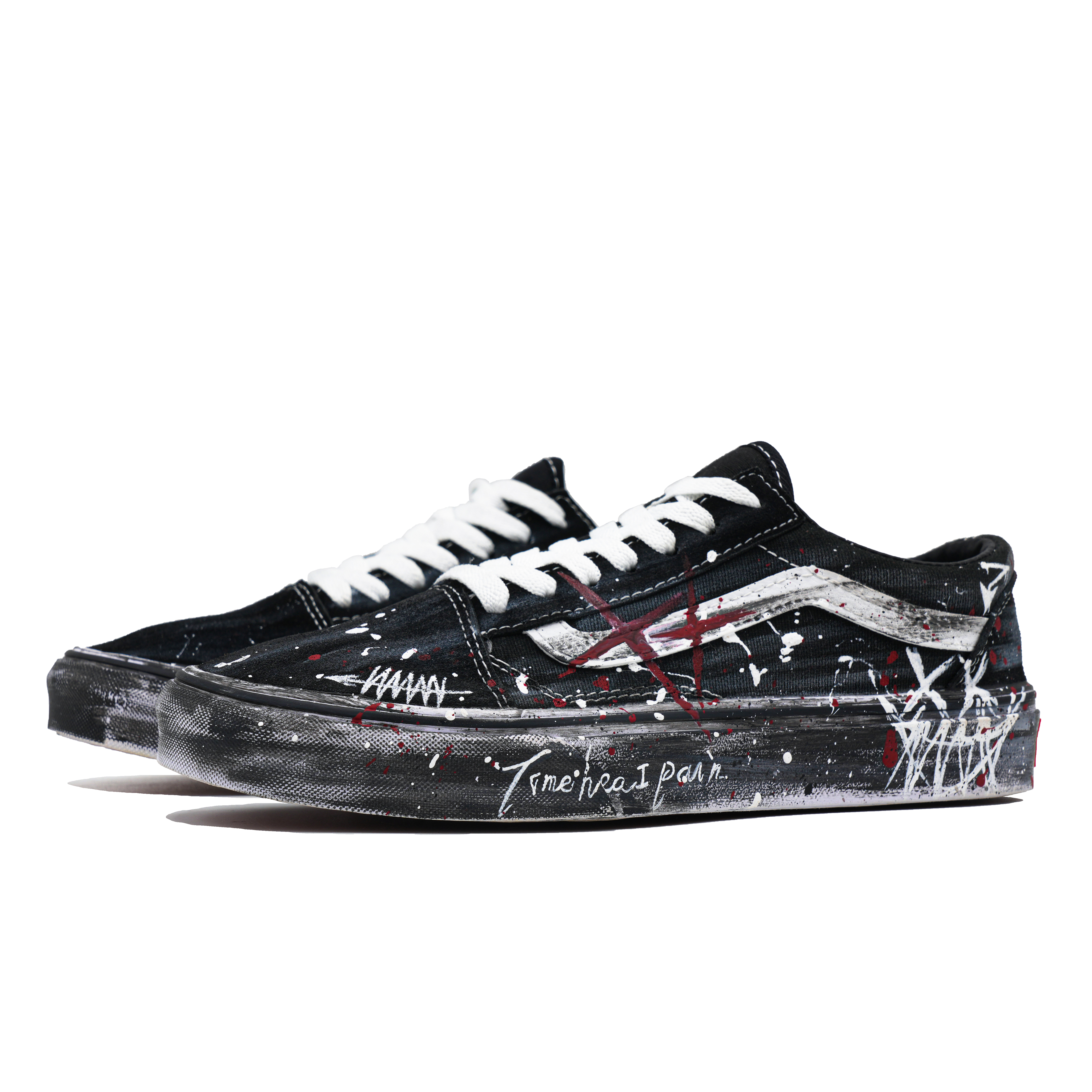 Vans Old Skool Red Charm Smiley Face Breathable Low Top Canvas Shoes Unisex Black Red купить в интернет-магазине Yoocart с быстрой доставкой по России.