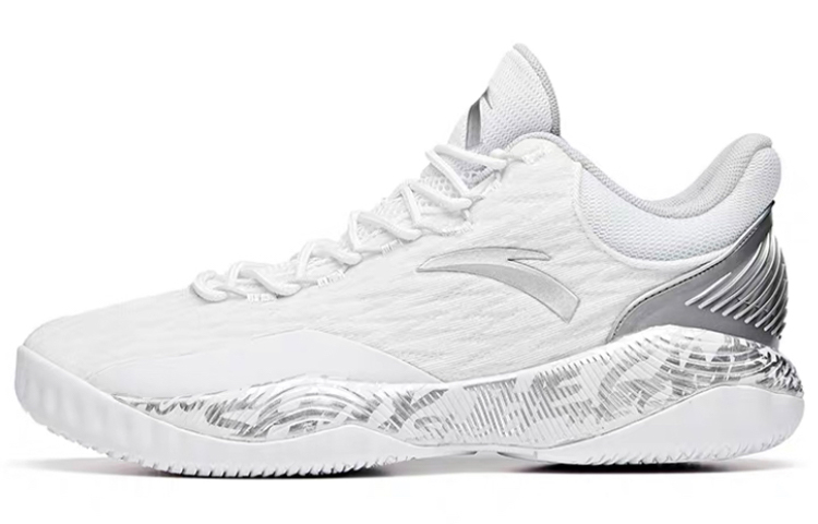Anta A shock Cushioning, Slip Resistant, And Abrasion Resistant Low Top Basketball Shoes Men's Gray White
