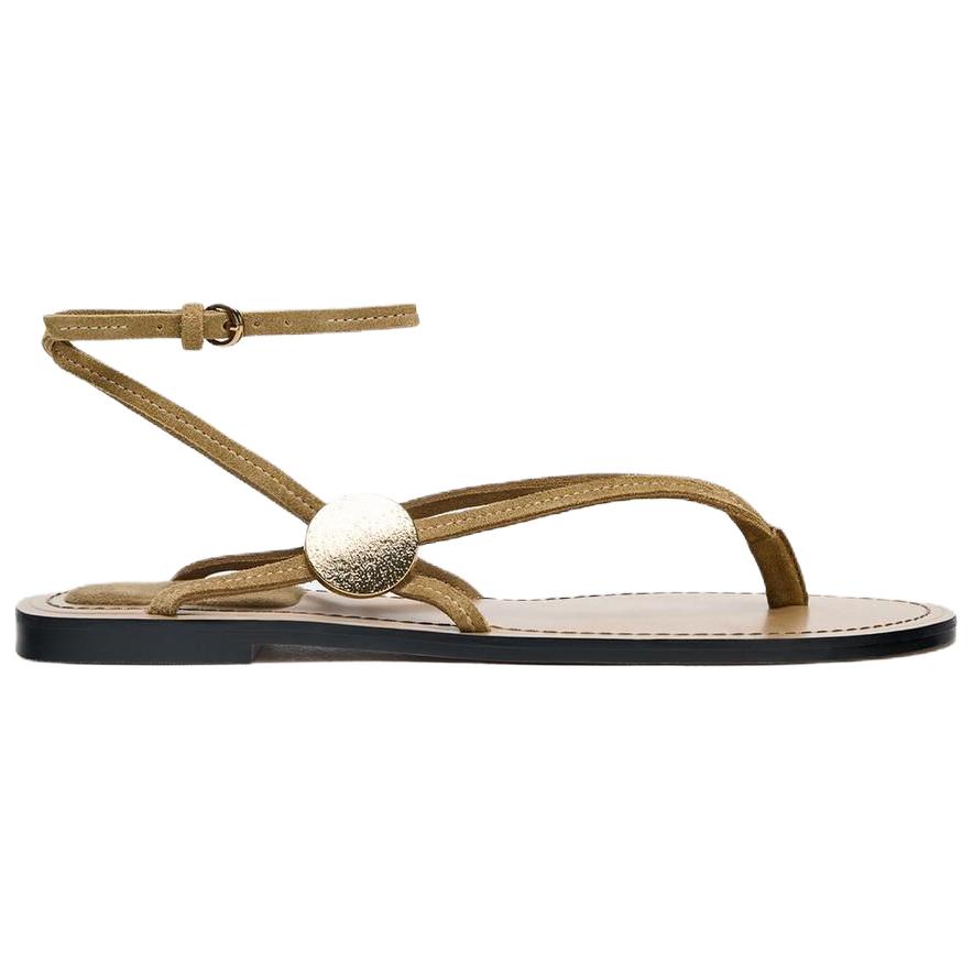 ZARA One Strap Sandals 2cm Women's Brown купить в интернет-магазине Yoocart с быстрой доставкой по России.