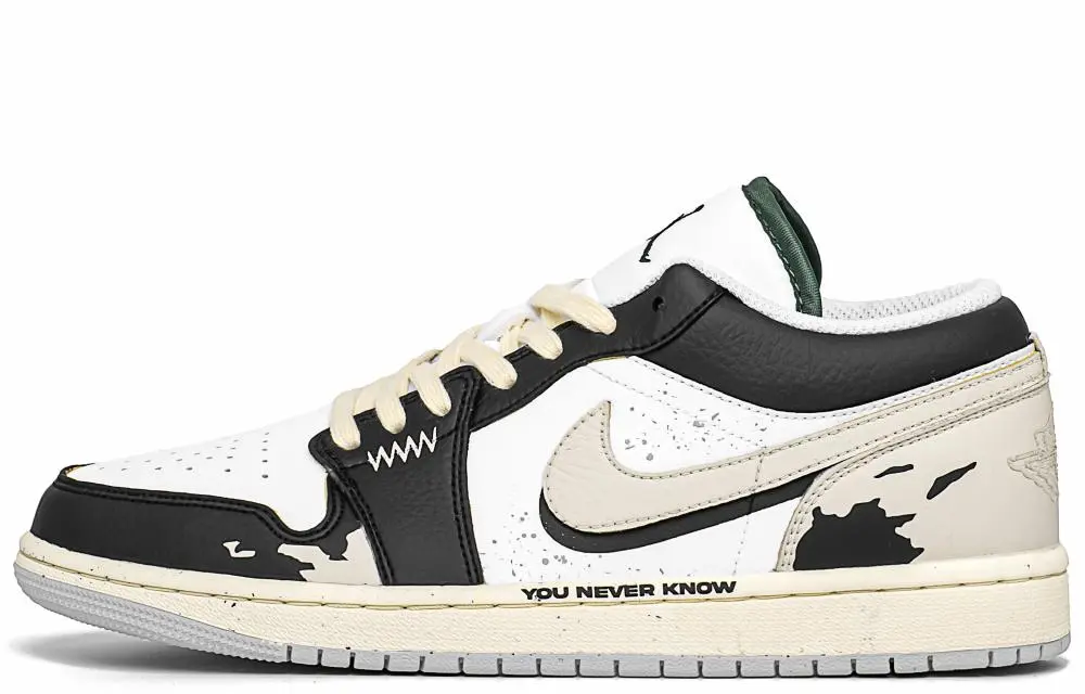 Jordan Air Jordan 1 Desert Journey Shock Absorbers Low Top Vintage Basketball Shoes Men's Beige Black White