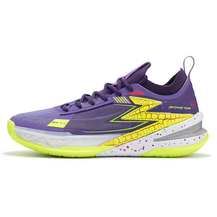 361° Cushioning Anti-Slip And Wear-Resistant Low-Top Carbon Plate Basketball Shoes Men's Purple