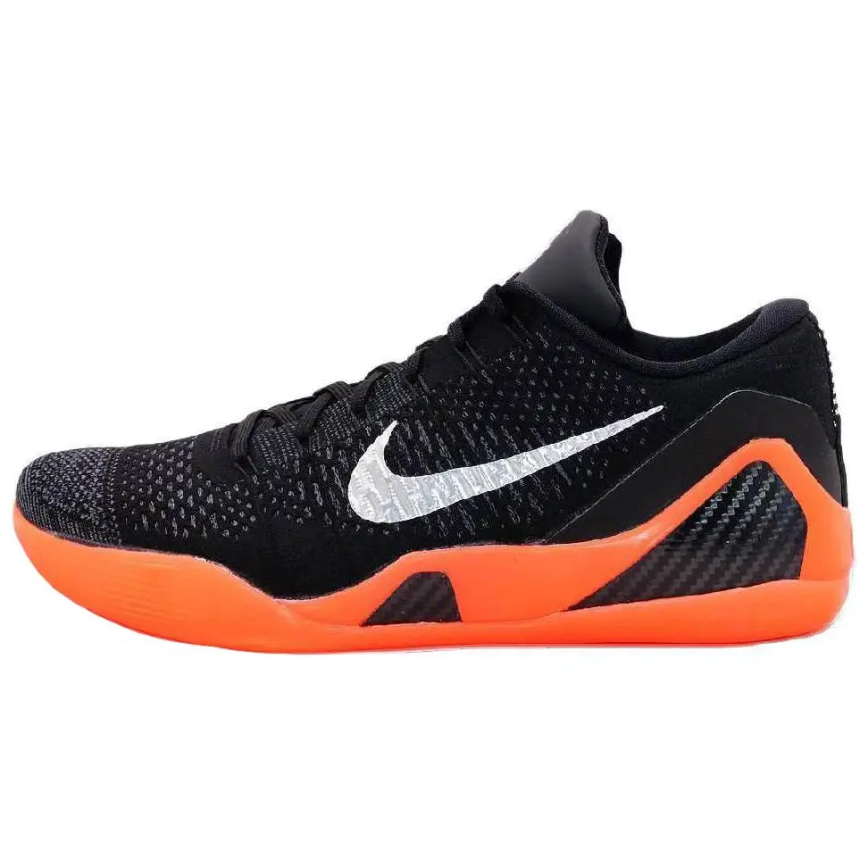 Nike Kobe Ix Elite Low ID Cushioning, Wear Resistant Low top Basketball Shoes Unisex Black Orange