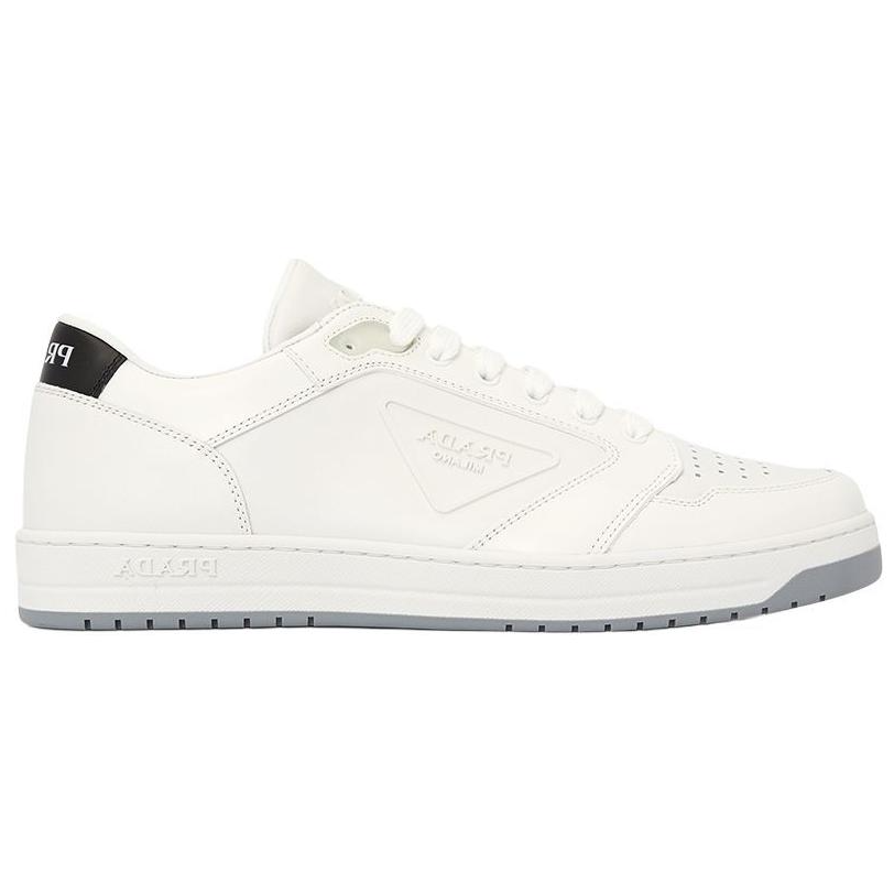 PRADA Round Toe Sneakers White Black