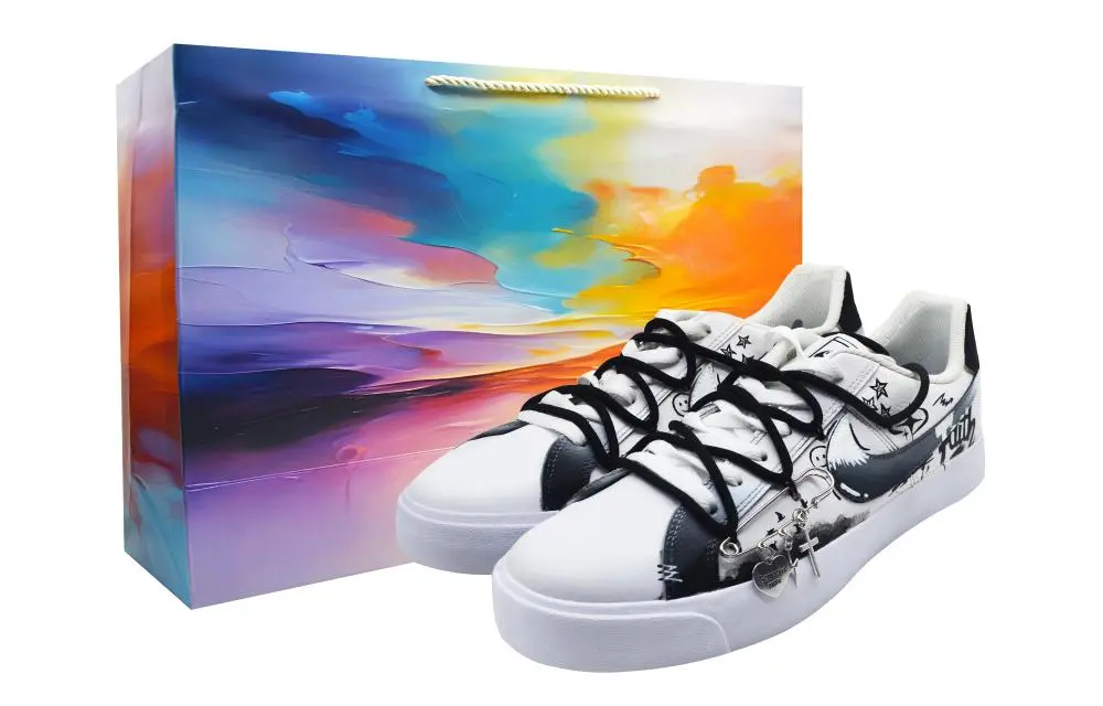 Nike Court Royale AC Star Tracing Low top Skateboard Shoes Unisex Black White