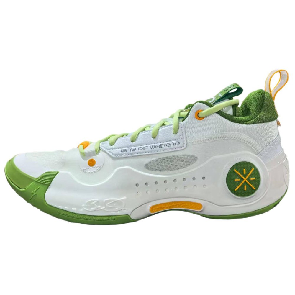 LiNing Cushioning, Wear Resistant Low Top Basketball Shoes Men's White Green