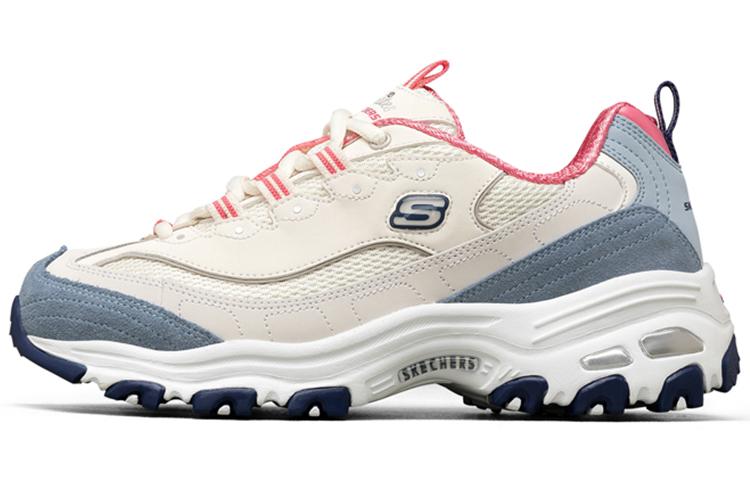 Skechers D'LITES 1.0 Milk Tea Bear Blueberry Liqueur Abrasion Resistant Low Top Casual Shoes Women's Blue