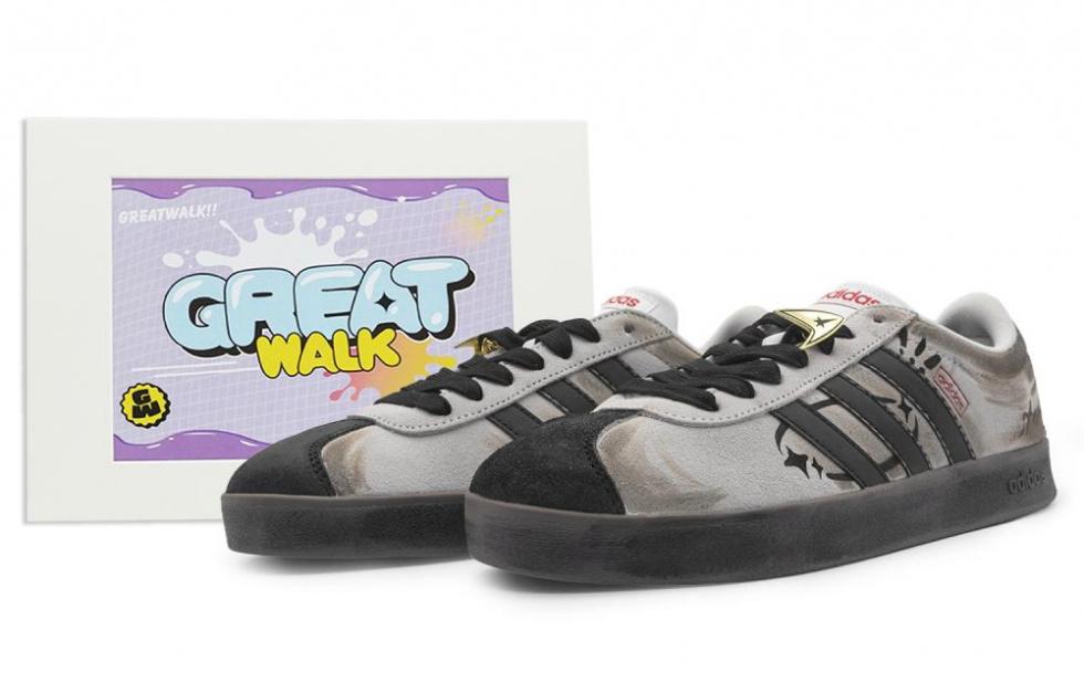 Adidas VL COURT 2.0 Low-Top Skateboard Shoes Unisex Gray Black