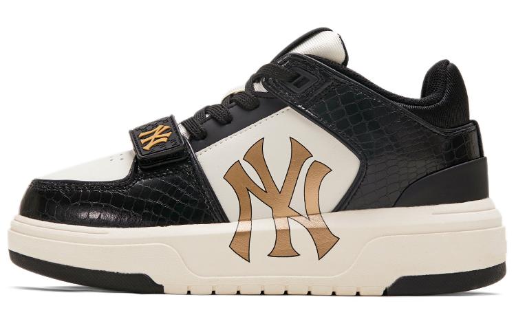 MLB Chunky Liner Wear-Resistant Mid-Top Skateboard Shoes Unisex Black Gold