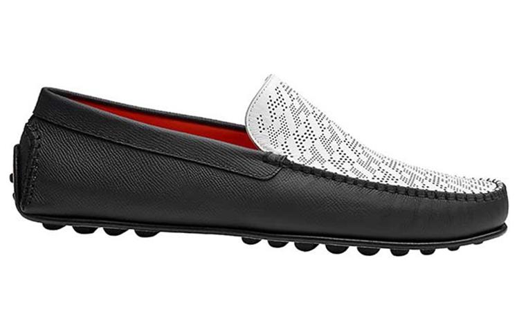 HERMES Gommino Loafers Women's Black/White