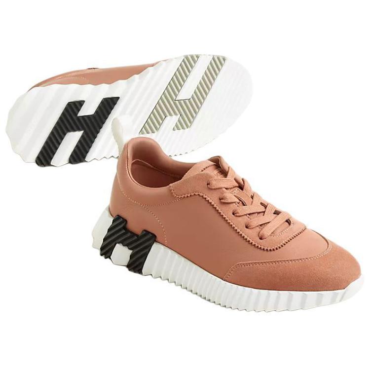 HERMES Bouncing Low Top Casual Shoes 4cm Women's Pink