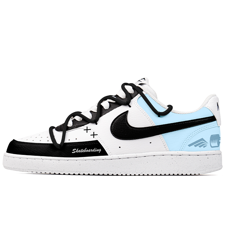 Nike Court Vision 1 Anti-Slip Wear-Resistant Low-Top Skateboard Shoes Men's Carolina Blue