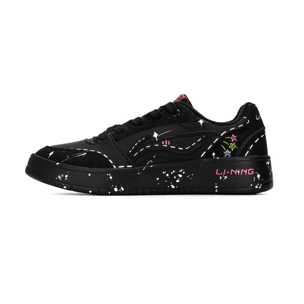 LiNing Yuanbao V3 Cushioning, Wear Resistant Low top Skateboard Shoes Men's Black Pink