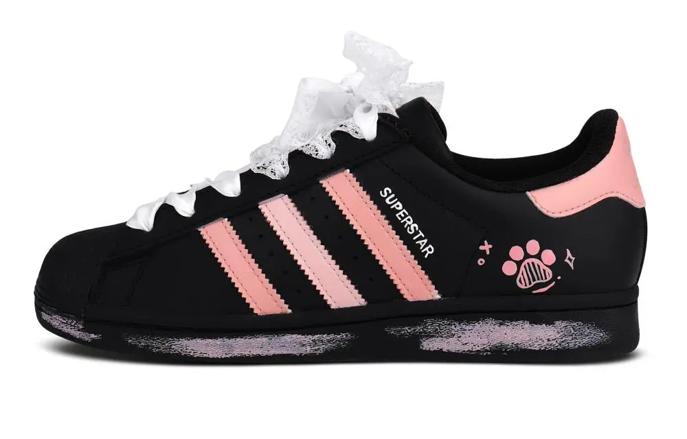 Adidas Originals Superstar 2 Coverage Cushioning Abrasion Resistant Low top Skateboard Shoes Women's Pink