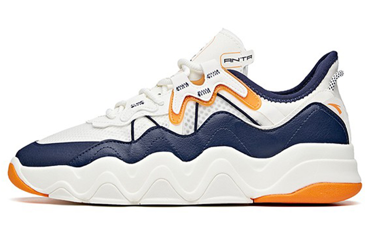 Anta Young Generation Low-Top Running Shoes Men's White Blue Yellow