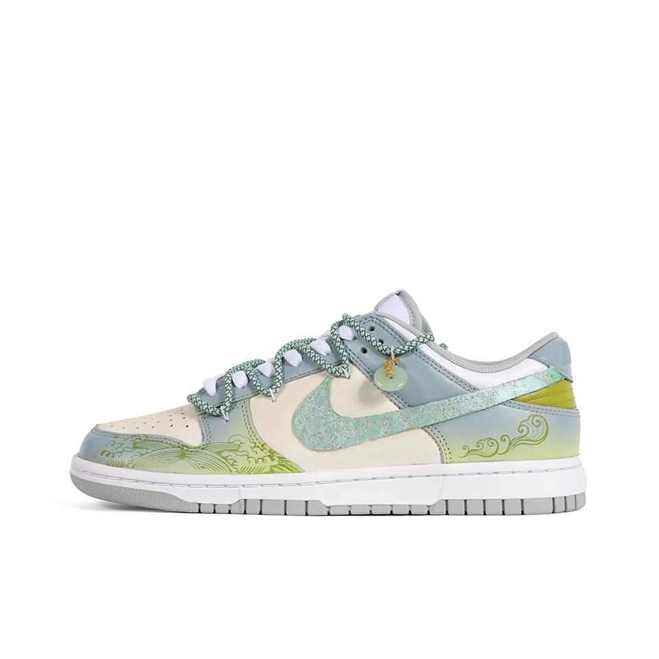 Nike Dunk Slip-Resistant Low-Top Skateboard Shoes Men's Cyan