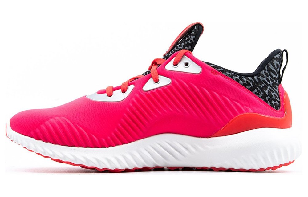 Adidas AlphaBounce J Cushioned Wear-Resistant Slip-Resistant Low-Top Running Shoes Women's Red Black
