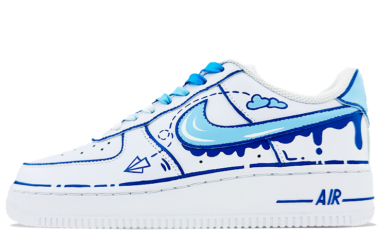 Nike Air Force 1 Low Low-Top Skateboard Shoes Women's Blue