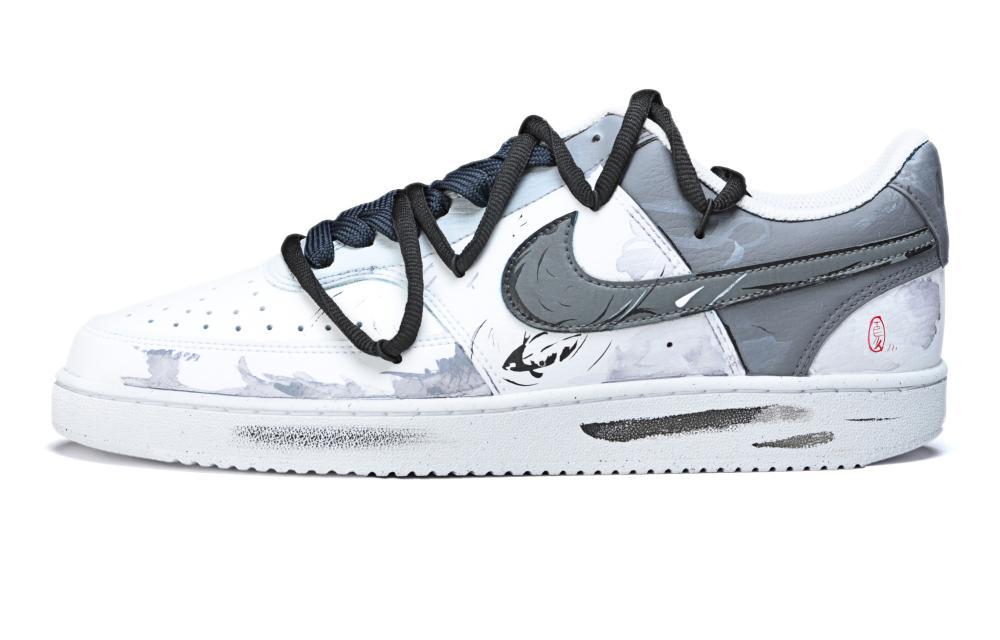 Nike Court Vision 1 Skateboard Shoes Men Low-Top Gray/White