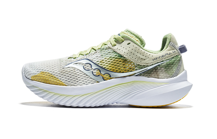 Saucony Kinvara 14 Cushioning Lightweight Low Top Sprint Training Running Shoes Women's White Light Green