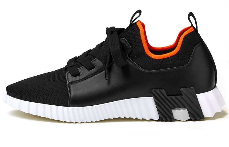HERMES Bouncing Low top Casual Shoes Men's Black
