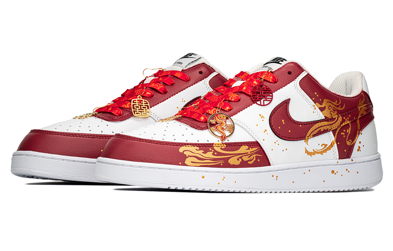 Nike Court Vision 1 Anti-Slip And Wear-Resistant Lightweight Height Increasing Low-Top Skateboard Shoes Men's Red Gold купить в интернет-магазине Yoocart с быстрой доставкой по России.