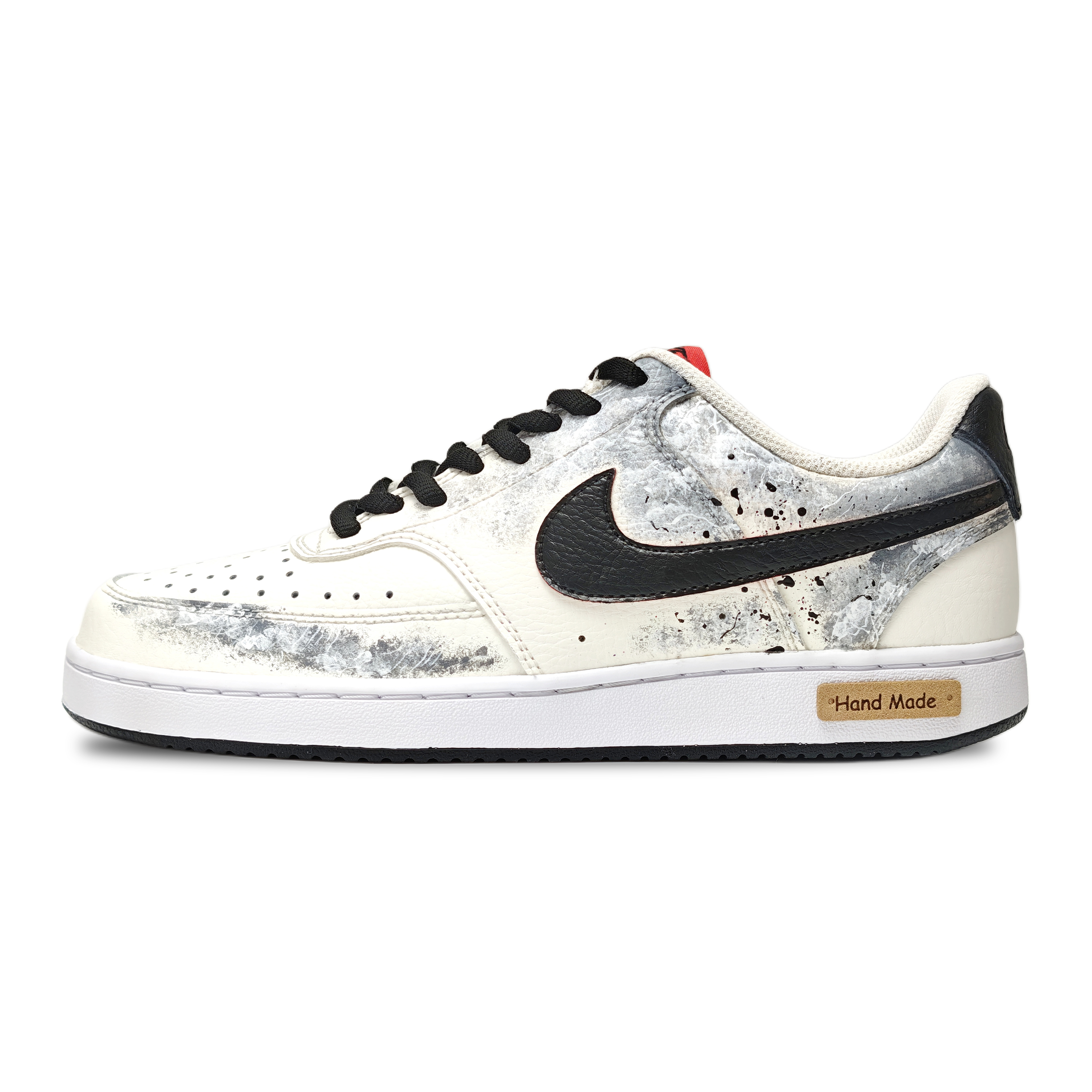 Nike Court Vision 1 Gray Trajectory Abrasion Resistant Low top Skateboard Shoes Men's Beige Gray White