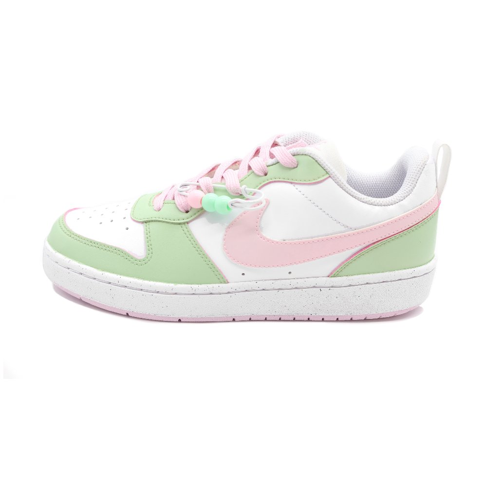 Nike Court Borough Skateboard Shoes Women's Low-Top Pink Green