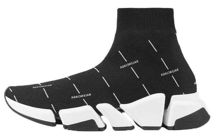 Balenciaga Speed 2.0 Black White Logo Women's