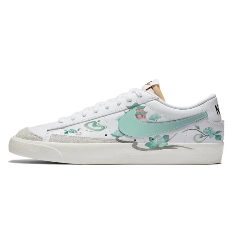Nike Blazer Anti-Slip Wear-Resistant Low-Top Skateboard Shoes Unisex Ivory