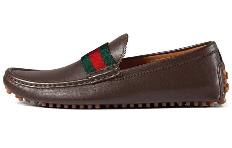 GUCCI Gommino Loafers Men Low Top Brown