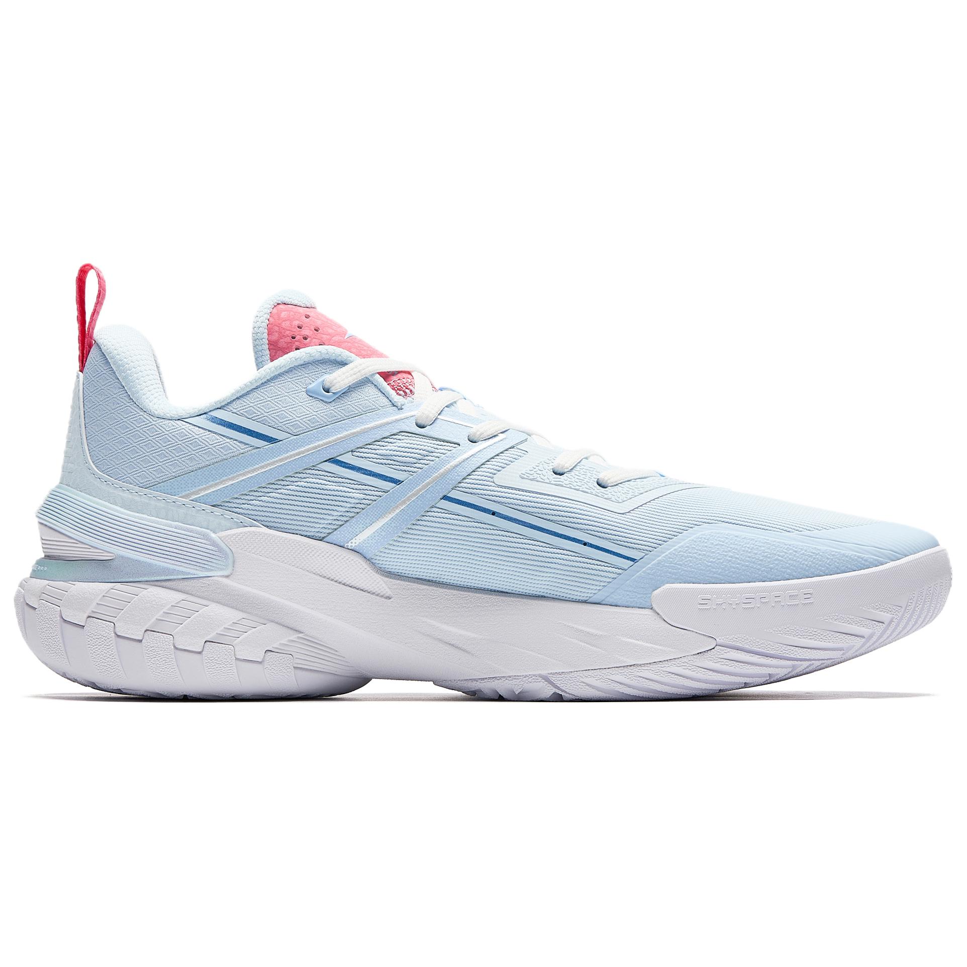 Anta Cushioning Slip Resistant Anti Rollover Low top Basketball Shoes Men's Blue Pink