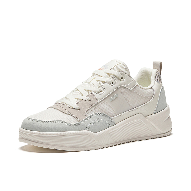 Anta Glue Elastic Height Increasing Lightweight Breathable Low top Skateboard Shoes Women's White Gray