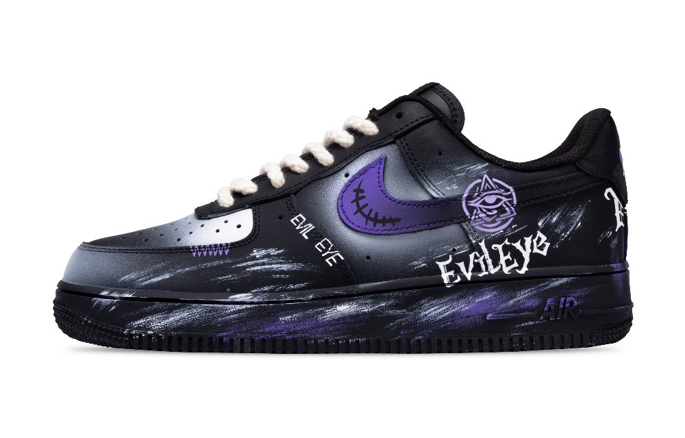 Nike Air Force 1 Skateboard Shoes Men Low Top Black/Purple