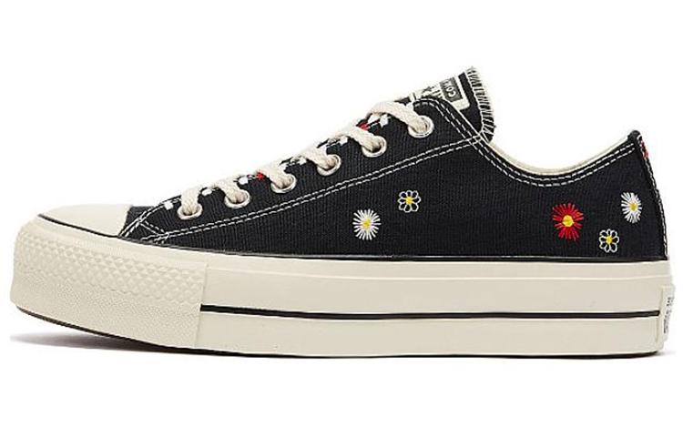 Converse Women's Chuck Taylor All Star Lift Low 'Daisy Embroidery Black' Women's