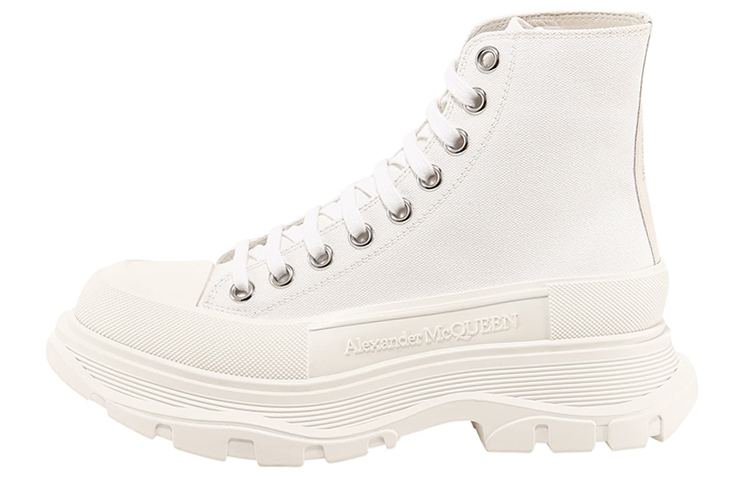 Alexander McQueen Tread Slick Boot Canvas White White Women's