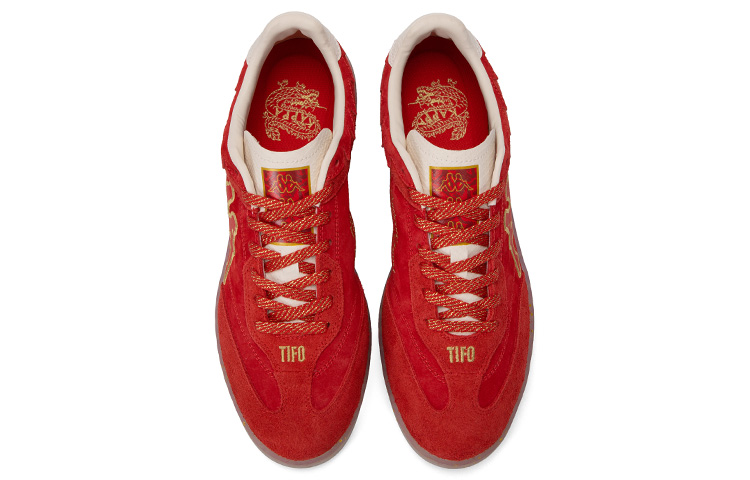 Kappa Tifo Anti Slip Wear Resistant Low Top Skateboard Shoes Unisex China Red/Birch White