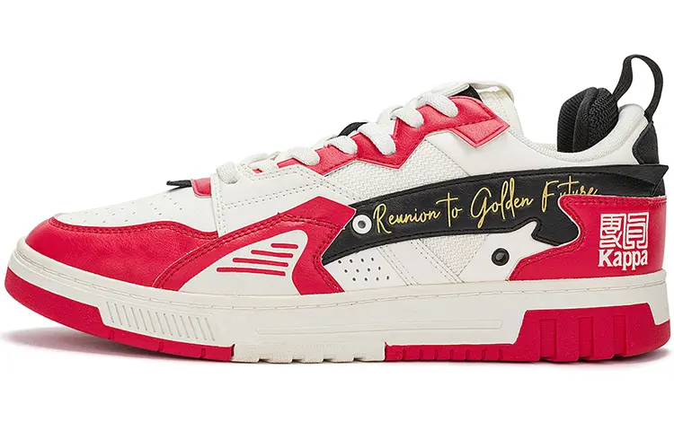 Kappa Low Top Skateboard Shoes Unisex Red White Black