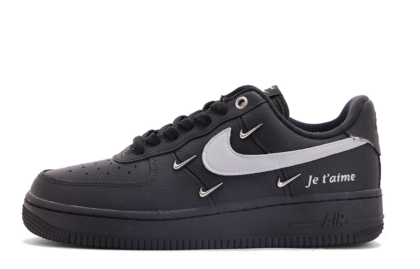Nike Air Force 1 Coverage Abrasion Resistant Low top Skateboard Shoes Unisex Black Gray