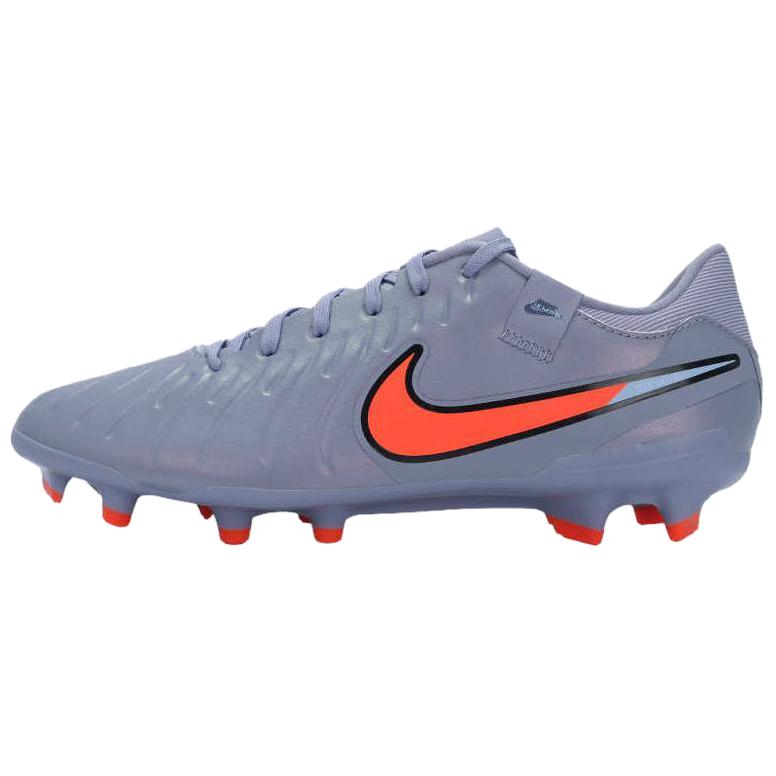 Nike Tiempo Legend 10 FG Firm Ground Abrasion Resistant Support Impact Resistant Soccer Shoes Unisex Gray