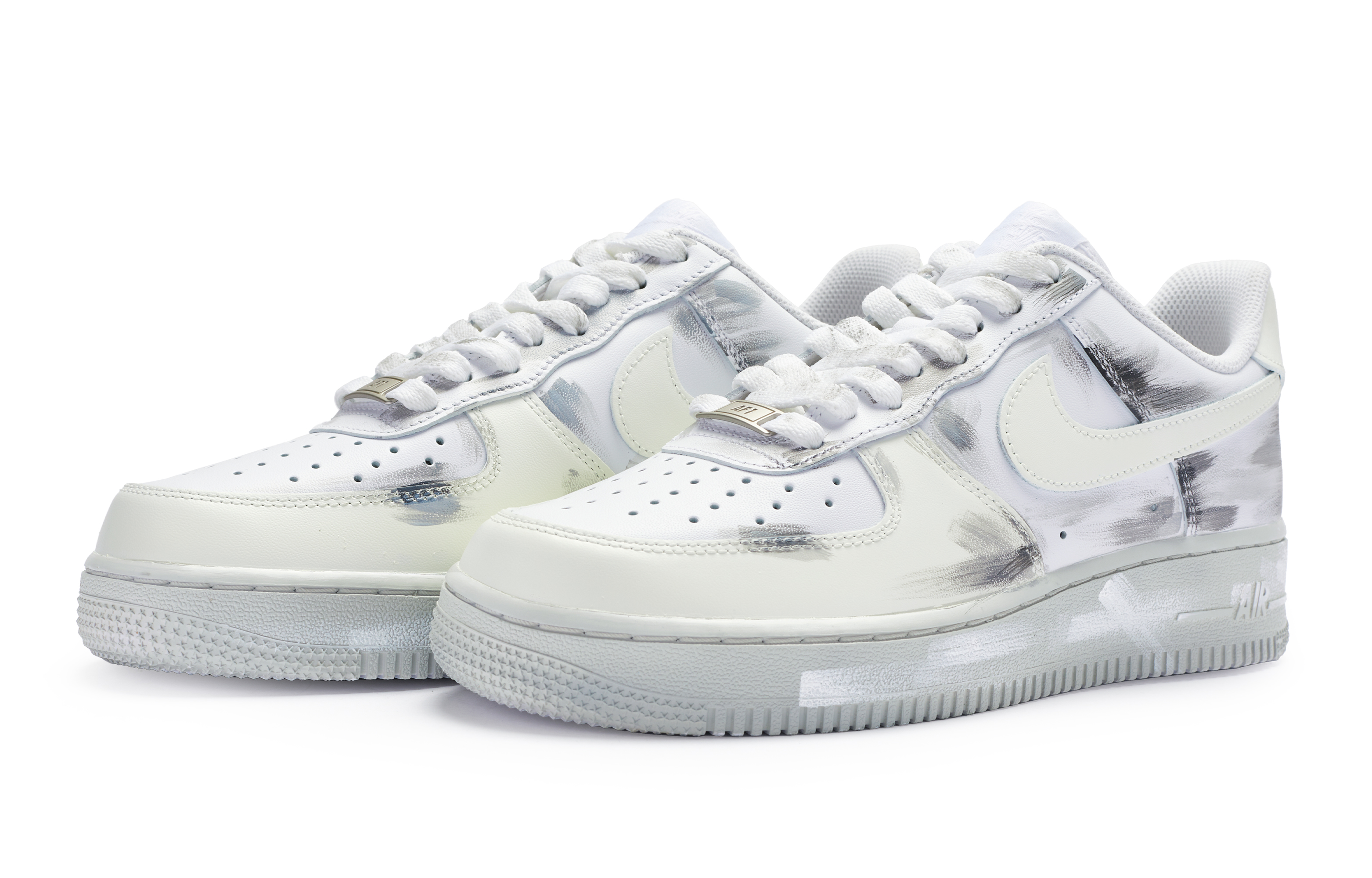 Nike Air Force 1 Low Top Skateboard Shoes GS White Gray купить в интернет-магазине Yoocart с быстрой доставкой по России.