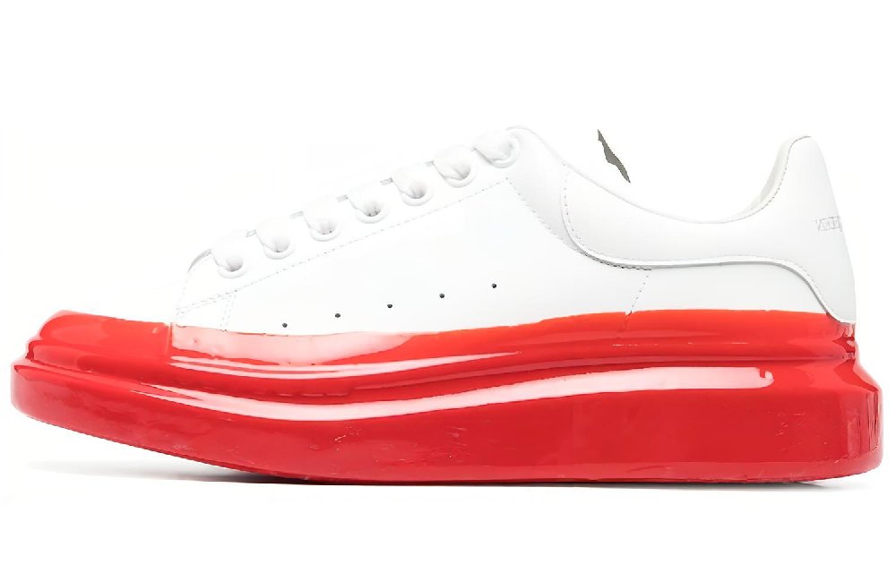 Alexander McQueen Oversized Stylish Skateboarding Shoes Men's White Red