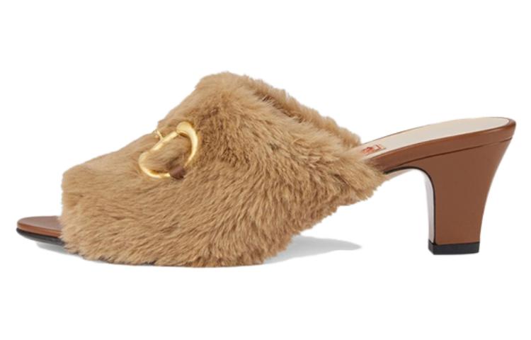 GUCCI Slide Slippers 5.5cm Women's Brown Year Of The Rabbit Limited