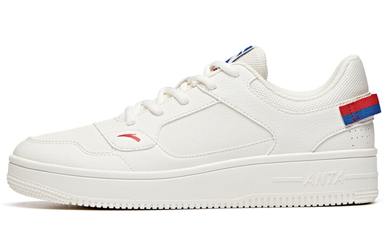 Anta Slip Resistant Coverage Low Top Skateboard Shoes Men's White Blue Red