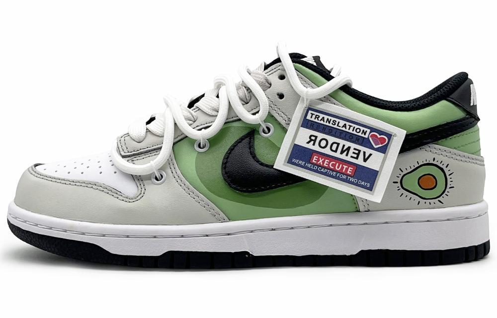 Nike Dunk Low Retro'Black' Anti-Slip Wear-Resistant Low-Top Skateboard Shoes Unisex White Gray Green