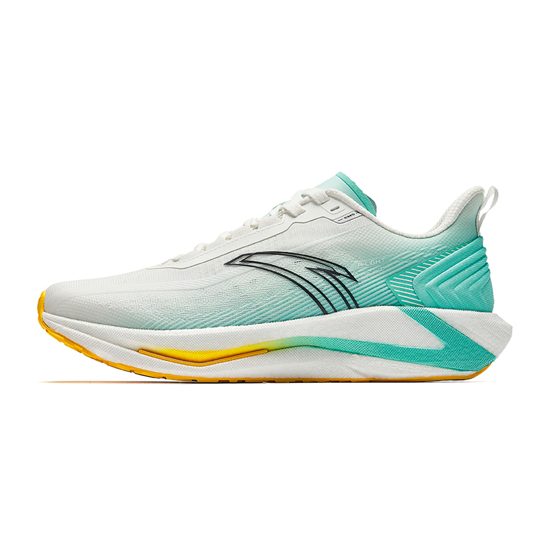 Anta Durable Lightweight And Breathable Low-Top Running Shoes Men's Papyrus White Fluorescent Aqua Green